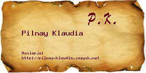 Pilnay Klaudia névjegykártya