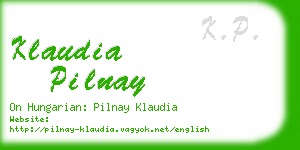 klaudia pilnay business card